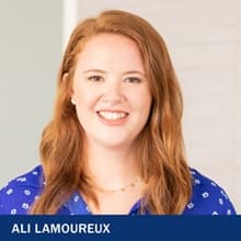Ali Lamoureux with the text Ali Lamoureux