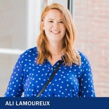 Ali Lamoureux with the text Ali Lamoureux 
