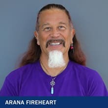 Arana Fireheart with the text Arana Fireheart