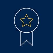 A certificate award icon.