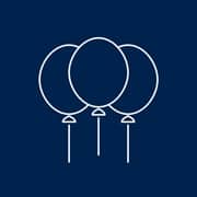 Balloons to represent celebration.