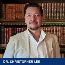 Dr Christopher Lee with the text Dr Christopher Lee