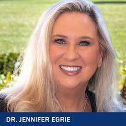 Dr Jennifer Egrie with the text Dr Jennifer Egrie