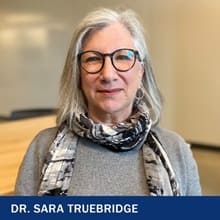 Dr. Sara Truebridge with the text Dr. Sara Truebridge