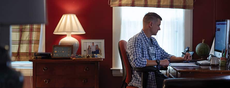 Students walking through campus