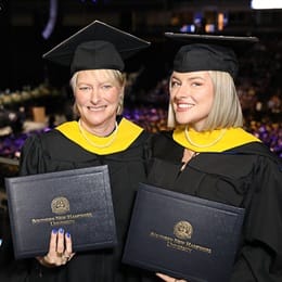 Holly Danby, left, a business analytics graduate, with daughter Cortlynn Danby, right, a marketing graduate.