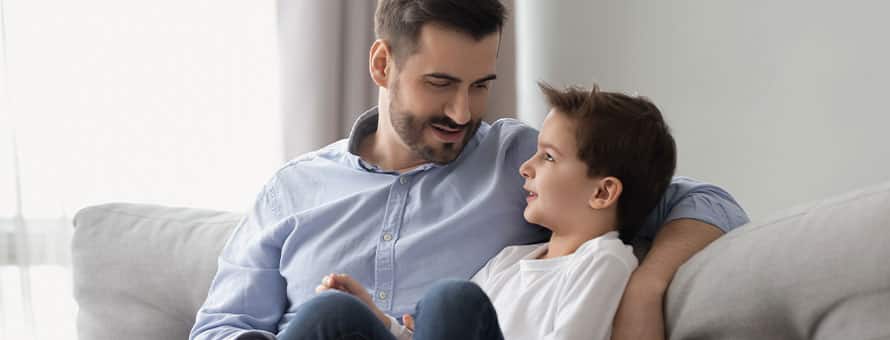 A parent talking to thier child