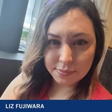 Liz Fujiwara with the text Liz Fujiwara 