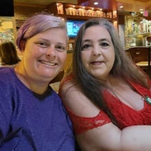 Gina Llanos Cramer (left) and Norma DePriest (right) meeting up in person