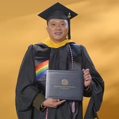 Prince Gelito, a 2024 SNHU graduate who earned his master's degree in cybersecurity.