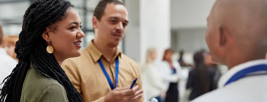 People discussing the value of professional networking