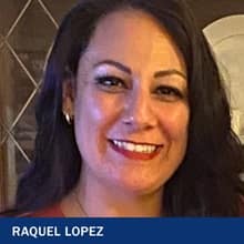 Raquel Lopez with the text Raquel Lopez