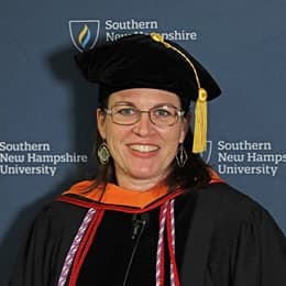 Dr. Sonya Blevins, SNHU director of nursing compliance and licensure Dr. Sonya Blevins wearing a cap and gown at SNHU's commencement.