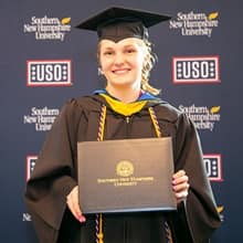 Adrianna Buxrude with her diploma 