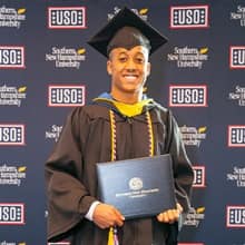 Anthony Powell with his diploma