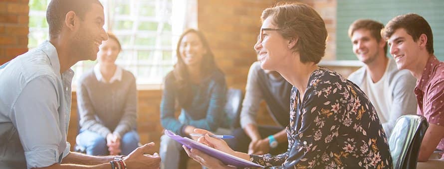 Woman showing what can you do with a human services degree in the community